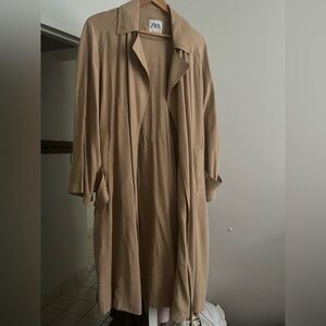 Zara Long Tan Trench Coat